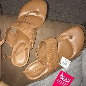 Tan heeled shoes